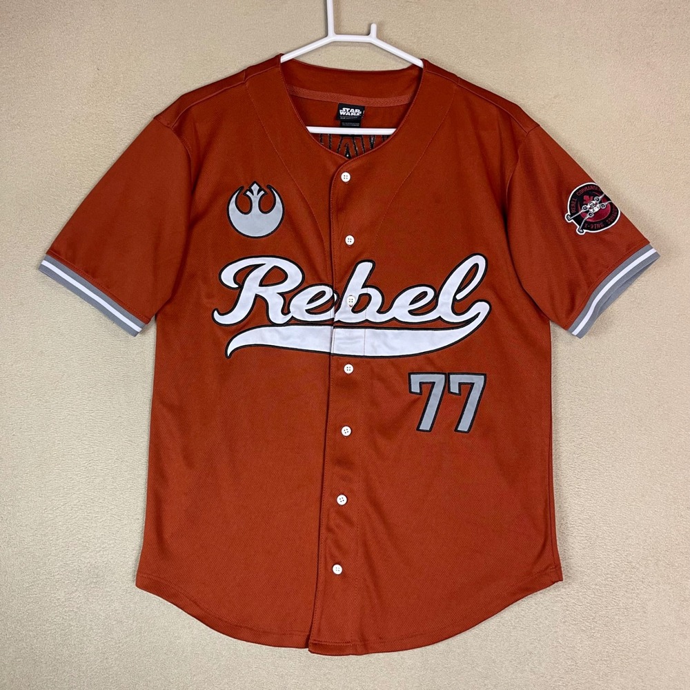 Star Wars Rebel Commander X‎ Wing Squadron Baseball Jersey Orange XS BoxLunch